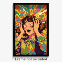 French Movie Poster - Girl Feeling Ecstatic, Cluttered Carrot Necklace (Print)