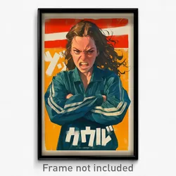 Greek Movie Poster - Girl Feeling Fury, Old Blue Jacket (Greece Film Art Print)