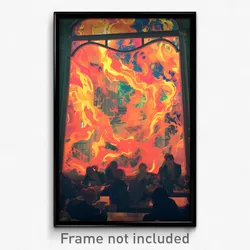 Art Poster - Outlandish High School (Psychedelic Trippy Weird 11x17 Print)