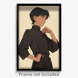 Anime Art Poster - Man Feeling Perplexed Wearing Simple Cosplay (Print)