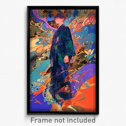Art Poster - Boy Feeling Glee Wearing Small Kimono (Print)