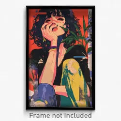 Greek Movie Poster - Girl Feeling Insecurity, Precious Green Legwear (Art Print)