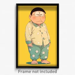 Anime Art Poster - Man Feeling Unhappy Wearing Sturdy Pajamas (Print)