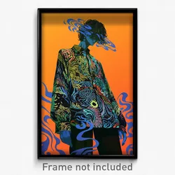 Anime Art Poster - Man Feeling Self Compassionate, Whimsical Patterned Clothing
