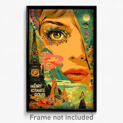 French Movie Poster - Fancy Post (France Psychedelic Art Retro Film Print)