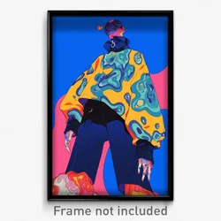 Anime Art Poster - Man Feeling Caring Wearing Bright Cute Clothes (Print)