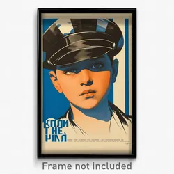 Greek Movie Poster - Boy Feeling Hospitable, Striped Sleeve Cuffs (Art Print)