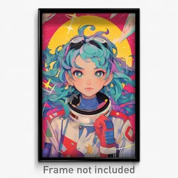 Movie Art Poster - Girl Feeling Joviality, Illustrious Checkered Clothes (Print)