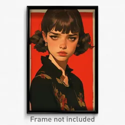 Russian Movie Poster - Girl Feeling Hatred, Mysterious Black Scrunchie (Print)