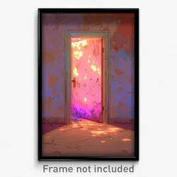 Art Poster - Elderly Door (Psychedelic Trippy Weird 11x17 Cartoon Print)