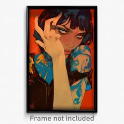 Art Poster - Girl Feeling Spite Wearing Stylish Two Sided Fabric (Art Print)