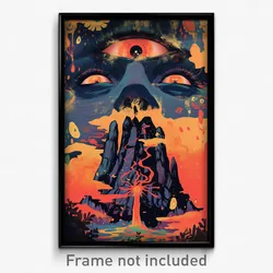 Spanish Movie Poster - Neat Petroglyphs (Spain Psychedelic Art Retro Film Print)