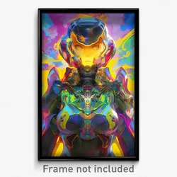 Anime Art Poster - Woman Feeling Focused Wearing Able Power Armor (Print)