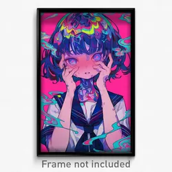 Art Poster - Girl Feeling Rash Wearing Warped White Sailor Collar (Art Print)