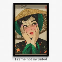 Vietnamese Movie Poster - Woman Feeling Baffled, Zany Green Sleeves (Art Print)