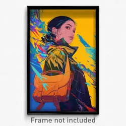 Movie Art Poster - Woman Feeling Pensiveness, Royal Yellow Bag (Film Print)