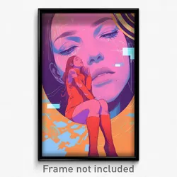 Movie Art Poster - Woman Feeling Dazed Wearing Rosy Boots (Retro Film Print)