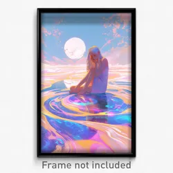 Art Poster - Pink Ocean (Psychedelic Trippy Weird 11x17 Cartoon Print)