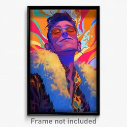Anime Art Poster - Boy Feeling Smug Wearing Wiry Fur Trim (Print)