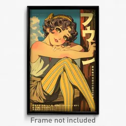 Greek Movie Poster - Boy Feeling Alienation, Yellowish Vertical Striped Legwear
