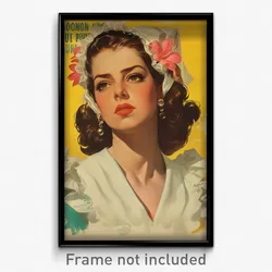 Mexican Movie Poster - Woman Feeling Disbelief, Acceptable Maid Headdress