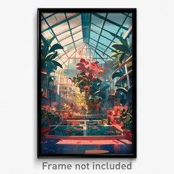 Icelandic Movie Poster - Harmonious Greenhouse (Iceland Retro Film Art Print)