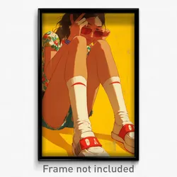 Spanish Movie Poster - Girl Feeling Self Understanding, Vibrant White Socks