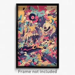Art Poster - Crowded Meander (Psychedelic Trippy Weird 11x17 Cartoon Print)