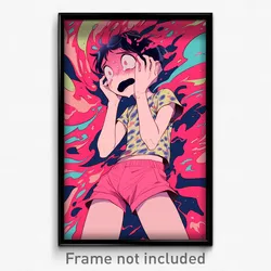 Anime Art Poster - Boy Feeling Shocked Wearing Accomplished Pink Shorts (Print)