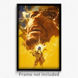 Movie Art Poster - Man Feeling Infuriated, Metallic Yellow Scrunchie (Print)