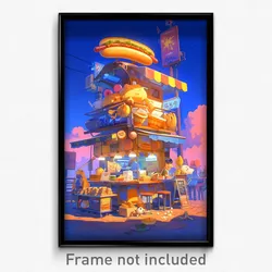 Art Poster - Adorable Hot Dog Stand (Psychedelic Trippy Weird 11x17 Print)