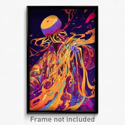 Art Poster - Rubbery Ramen (Psychedelic Trippy Weird 11x17 Print)