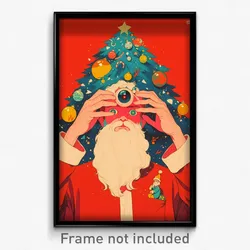 Greek Movie Poster - Man Feeling Confusion, Memorable Santa Costume (Art Print)