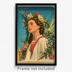 Greek Movie Poster - Girl Feeling Enchanted, Realistic Costume (Art Print)