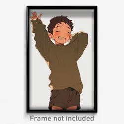 Anime Art Poster - Boy Feeling Cheerfulness Wearing Harmonious Brown