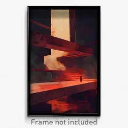 Art Poster - Creepy Futuristic Architecture (Psychedelic Trippy Weird Print)
