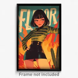 Mexican Movie Poster - Girl Feeling Fury, Zesty Short Necktie (Mexico Art Print)