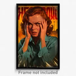 Icelandic Movie Poster - Woman Feeling Possessive, Taut Grey Shirt (Art Print)