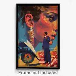 Spanish Movie Poster - Man Feeling Attraction, Orderly Hair Beads (Art Print)