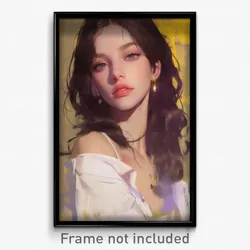 Art Poster - Girl Feeling Fondness Wearing Humble Gold (Art Print)