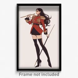 Art Poster - Woman Feeling Pleased Wearing Impeccable Band Uniform (Print)