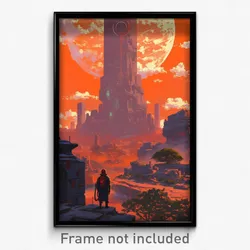 Movie Art Poster - Orange Canton (Psychedelic Trippy Retro Cartoon Film Print)