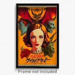 Spanish Movie Poster - Girl Feeling Troubled, Marvelous Dragon Wings (Art Print)