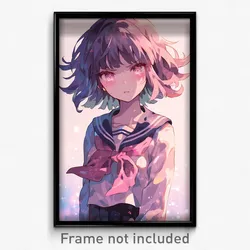 Anime Art Poster - Girl Feeling Loathing Wearing Sparkling Pink Sailor Collar