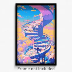 Art Poster - Wavy Amphitheatre (Psychedelic Trippy Weird 11x17 Print)