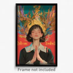 Thai Movie Poster - Woman Feeling Relieved, Scholarly Collared Dress (Art Print)