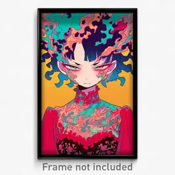 Anime Art Poster - Girl Feeling Annoyed Wearing Cherry Lace (Print)
