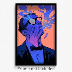 Art Poster - Man Feeling Dumbstruck Wearing Stunning Blue Bowtie (Art Print)