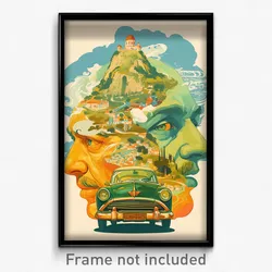 Greek Movie Poster - Thin Car (Greece Psychedelic Trippy Art Retro Film Print)