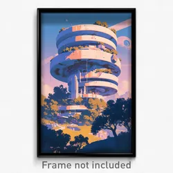 Greek Movie Poster - Nocturnal Futuristic Architecture (Greece Film Art Print)